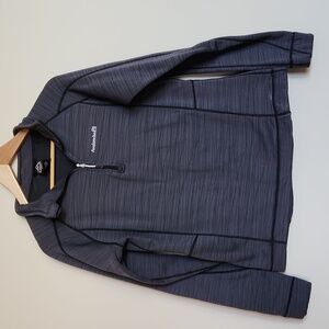 Avalanche Quarter Zip Pullover, Gray with Black Lines, Size L, Fleece Lined